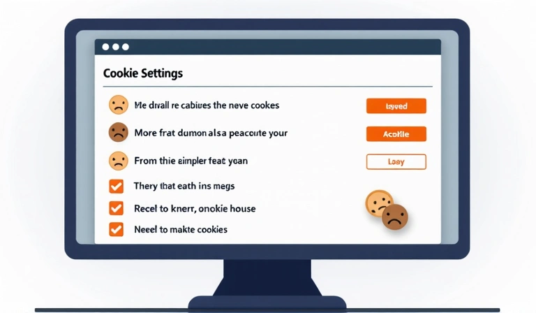 Darstellung eines Cookie-Einstellungsfensters auf einem Computerbildschirm, mit Optionen zum Akzeptieren oder Ablehnen von Cookies.